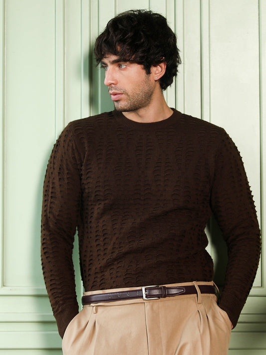 Geo-Gradient Jacquard Pullover Sweater
