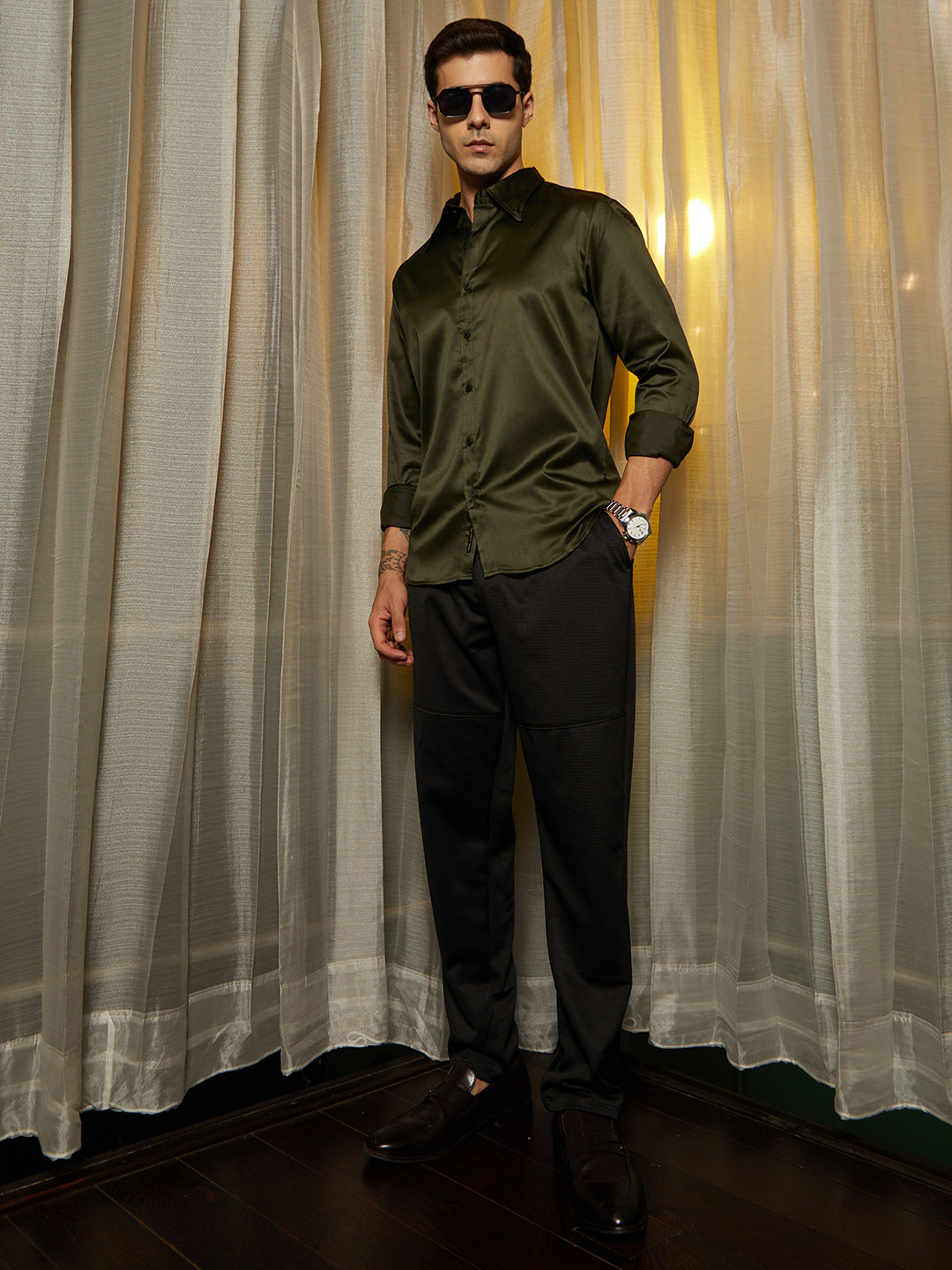 Solid Satin Shirt