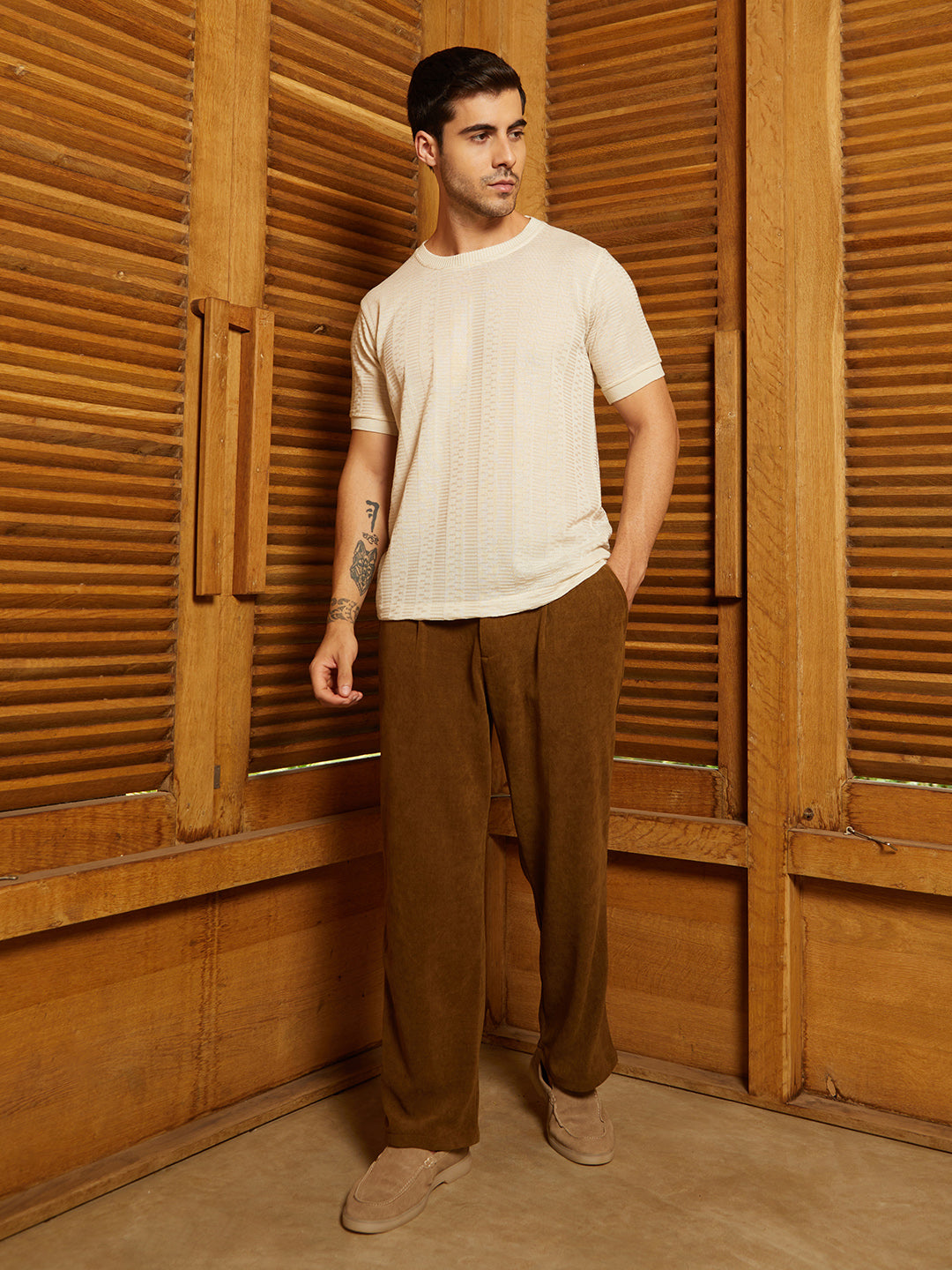 Dash-Ribbed T-Shirt